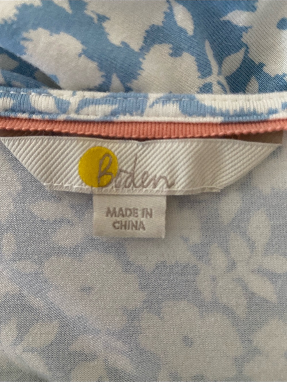 Boden Jersey Dress Light Blue and White Floral, Size 8 - Picture 3 of 8